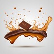 Chocolate bar with caramel, Sweet flavor, Crispy wafer, Chocolate and Caramel Splash