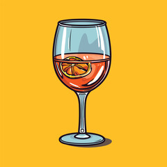 Wall Mural - Sambuca cocktail in a glass, simple vector icon