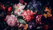 Painting Of Baroque/vintage Flowers