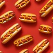 Hot dog close up photograph. seamless picture