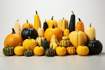 Poster - pumpkins on a white background