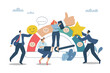 © wenich - Employees with knowledge and abilities of the organization, A committed motivated team can bring success to company, Businesspeople are satisfied and rewarded for their excellence.