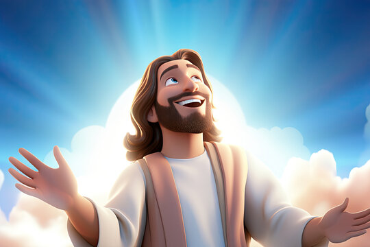 Cartoon character of Jesus Christ