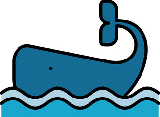 Poster - Blue whale icon