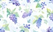 Watercolor grape pattern illustration,Generative AI