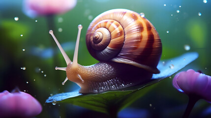 snail on a leaf