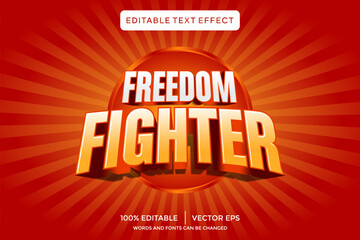 Wall Mural - freedom fighter 3D text effect template