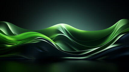 Wall Mural - a green abstract wave background