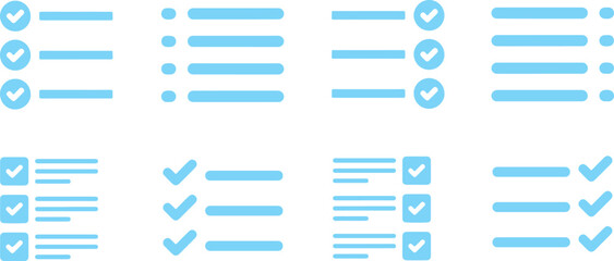 Wall Mural - pixel perfect icon set of checklist, to-do list, control list. thin line icons, flat vector illustra