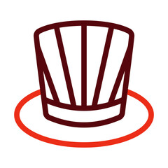 Hat Thick Line Two Colors Icon Design