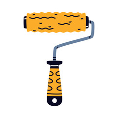 Sticker - Paint Roller with Handle as Construction Tool Vector Illustration