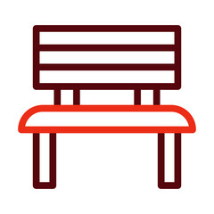 Bench Thick Line Two Colors Icon Design