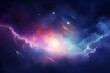 Beautiful celestial scene with shining nebula and stars, forming a captivating futuristic artwork filled with sparkling stardust clouds. Generative AI