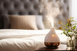 Modern humidifier and diffuser for home aromatherapy. Enjoy fragrant steam and improved air quality in your living room, bedroom.