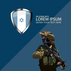 Wall Mural - Vector illustration We stand with Israel.