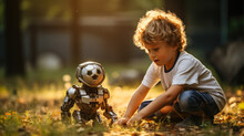 Future Friends: A Boy's Adventure With His AI Companion In The Park