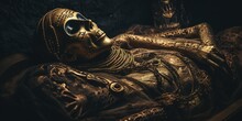 Mummy In Intricately Designed Sarcophagus