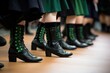 A traditional Irish dance, such as a ceilidh or step dancing. Saint Patrick's Day.