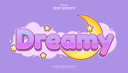 decorative editable dreamy moon text effect vector design