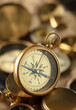 Antique brass compass