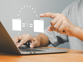 Wall Mural - transfer files between folders, backup files on server databases or share files. interdepartmental d