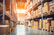 Inside of warehouse at golden hour