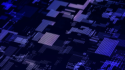 Poster - Abstract technology background. Big data digital code. Futuristic dots background. 3d rendering.