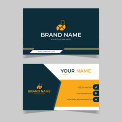 Wall Mural - elegant modern business card design template black and yellow