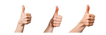 Women's Hands With Thumbs Up Sign Isolated Against A Transparent Background