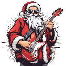 Guitarist Santa Clipart Png Santa Claus Clipart Energic Clipart Christmas Party Clipart Printable Junk Journal Scrapbooking Poster Tshirt