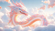 Chinese Lunar New Year Year of the Dragon festive retro poster, Chinese wind dragon 3D concept illustration
