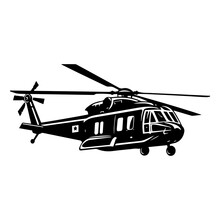 Black Hawk Helicopter Icon Vector Illustration.