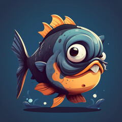 Wall Mural - fish character design cartoon ctyle 1