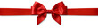 Red bow ribbon  and red ribbon with isolated against transparent background. Christmas and happy birthday concept