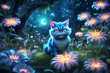 Cheshire cat in a fairy forest.