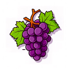 Wall Mural - Sticker design with an grapes on white background.