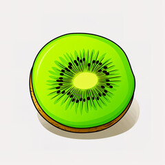 Wall Mural - Sticker design with an kiwi on white background.