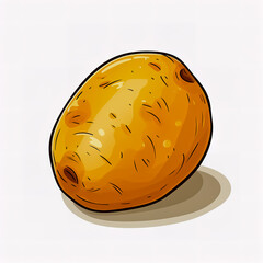 Wall Mural - Sticker design with an potato on white background.