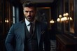 © pham - A Dapper Gentleman In Professional Attire Standing Confidently In A Grand Hallway