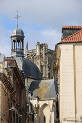 Poster - view of the old town in Dieppe