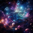 Generative AI,Colorful nebula in space. Elements of this image furnished by NASA