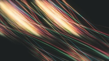 Wall Mural - slow mo light strings particles background/ 4k animation of an abstract slow motion technology backg