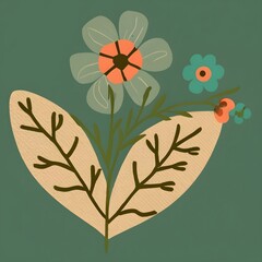 Sticker - heart with flowers and butterflies Ai generated 