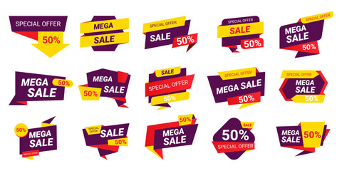 Wall Mural - set of sale tags, vector callot collection