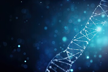 Digital blue Science wallpaper With DNA and molecules