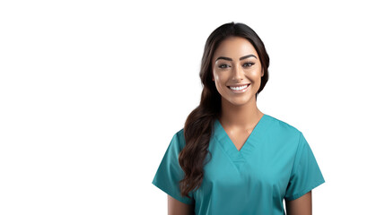 Canvas Print - Portrait of a young Mexican female nurse