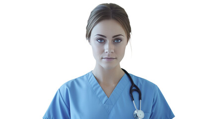 Canvas Print - Portrait of a young Caucasian female nurse