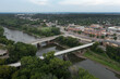 New and Old Bridges Over Minnesota River in Shakopee Minnesota USA