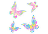 Fototapeta Motyle - Pearl butterflies background 