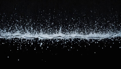 splashes of water on black background. 